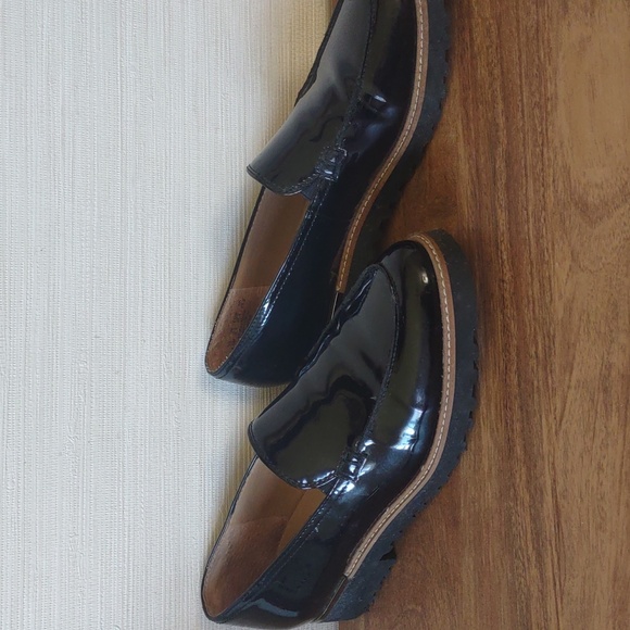 Franco Sarto Black Patent Slip-On Lug Sole Loafers - Size 8.5M - Picture 3 of 9